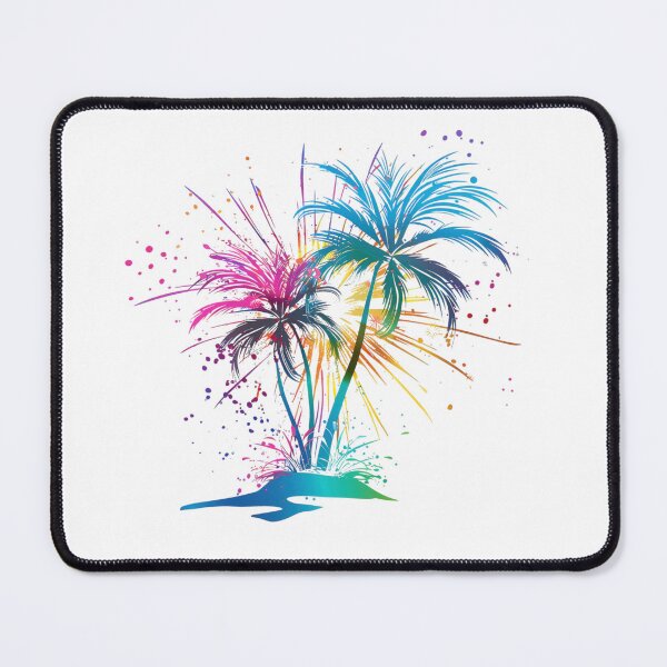 Item preview, Neon Tropical Palm Tree Fireworks | Vibrant Abstract Paradise Art designed and sold by Awarrie.