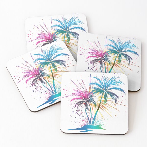 Item preview, Neon Tropical Palm Tree Fireworks | Vibrant Abstract Paradise Art designed and sold by Awarrie.