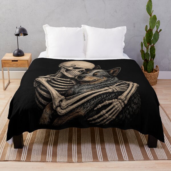 Item preview, Skeleton embracing a dog illustration halloween designed and sold by rafaeltto.