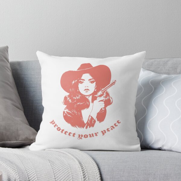 Item preview, “Protect Your Peace” Cowgirl Diva Vintage Style Illustration in Salmon Pink designed and sold by ✨nightvrld.