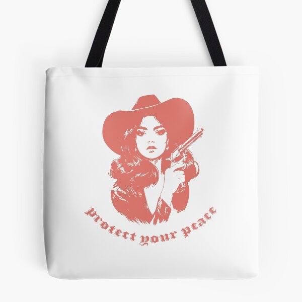 Item preview, “Protect Your Peace” Cowgirl Diva Vintage Style Illustration in Salmon Pink designed and sold by ✨nightvrld.