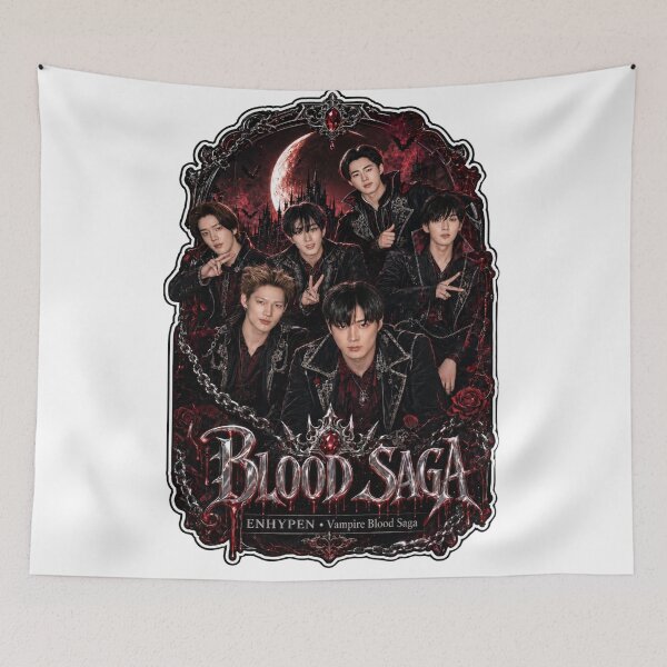 Item preview, Fanmade ENHYPEN Blood Saga World Tour Crimson Moon Poster Design designed and sold by Valeree Store.
