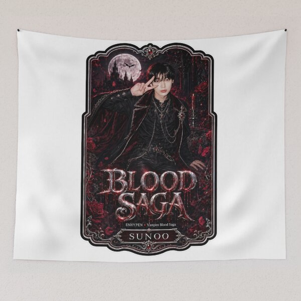 Item preview, Sunoo ENHYPEN Blood Saga Crimson Eclipse Fanmade Poster designed and sold by Valeree Store.