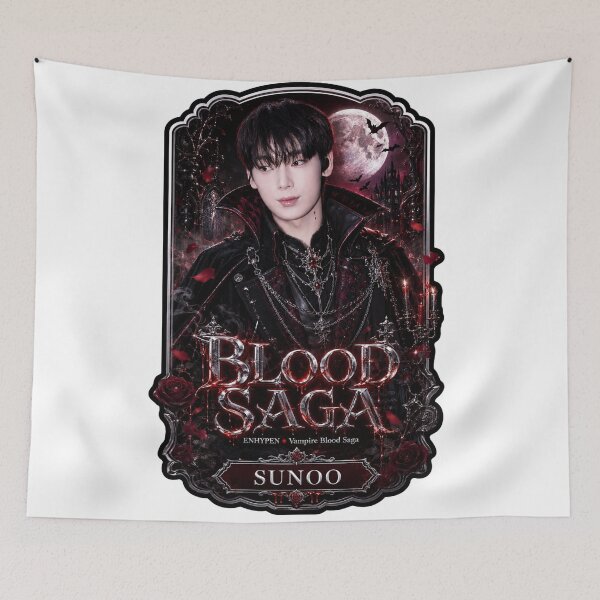 Artikelvorschau, Fanmade Sunoo ENHYPEN Blood Saga Dark Rose Gothic Merch entworfen und verkauft von Valeree Store.