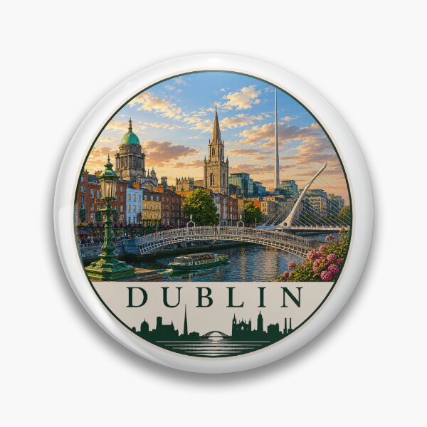 Item preview, Dublin Ireland Skyline Travel Sticker designed and sold by Beyond Destinations.