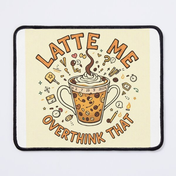 Item preview, Latte Me Overthink That – Funny Retro Coffee Lover Typography designed and sold by Fenomena Designs.