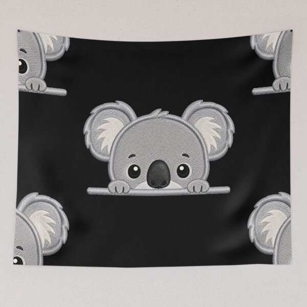 Item preview, Cute Baby Koala Peek Embroidery Illustration designed and sold by ColorSplash123.
