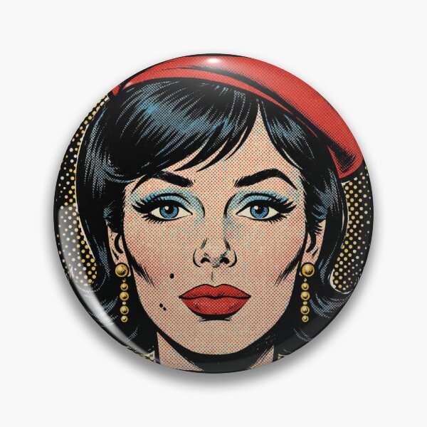 Item preview, Blue Eyes Red Beret Girl - Vintage Pop Art Comic Portrait designed and sold by MAISON SYLVIE.
