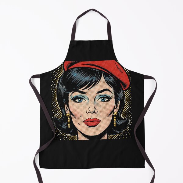 Item preview, Blue Eyes Red Beret Girl - Vintage Pop Art Comic Portrait designed and sold by MAISON SYLVIE.