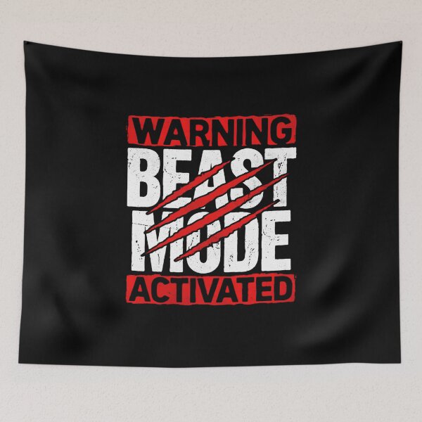 Item preview, Warning Beast Mode Activated – Gym Motivation Bodybuilding Fitness Workout  designed and sold by ViktoonShirts.