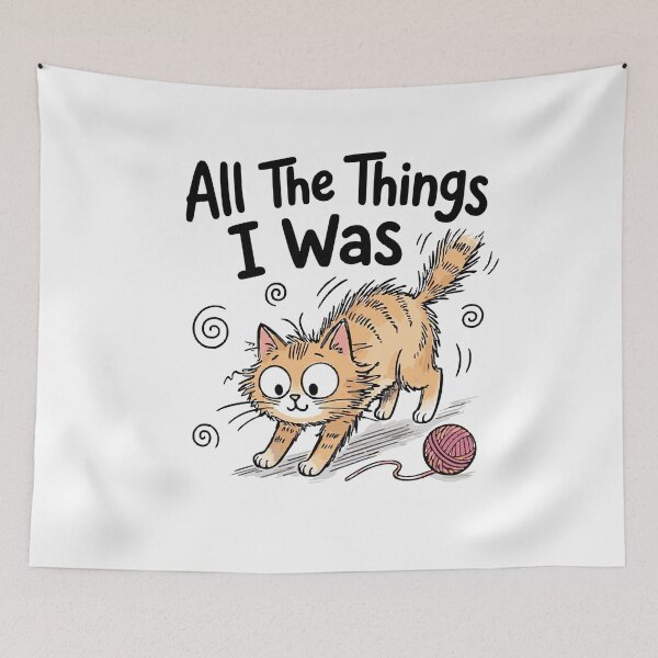 Item preview, All The Things I Was Right About Playful Pouncing Cat Yarn classic t-shirt designed and sold by pawsome purrfect.