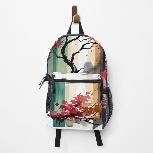 Item preview, Japanese Autumn Maple Tree Red Blood Moon Pagoda Lake Graphic designed and sold by PACS0011.