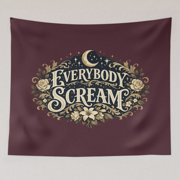 Item preview, Everybody Scream Celestial Gothic Floral Typography designed and sold by From Cyryl with Love.