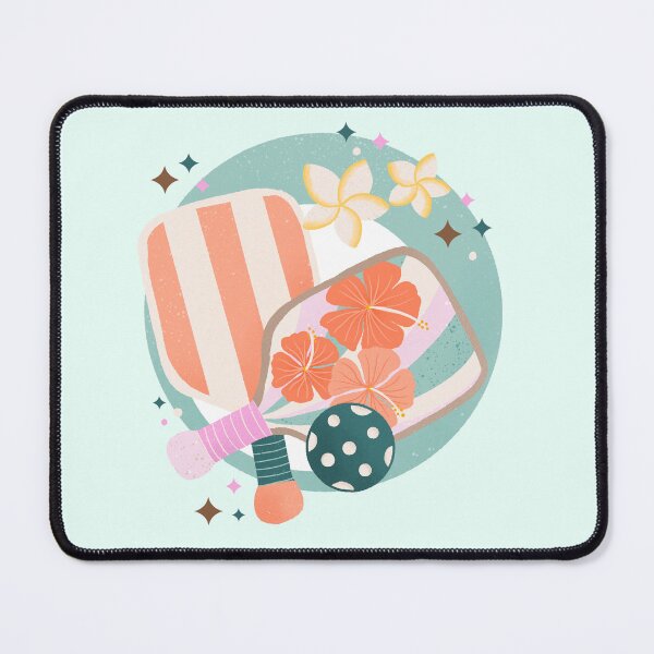 Item preview, Tropical Pickleball Paddles - Retro Bubble Badge designed and sold by Home Cyn Home.