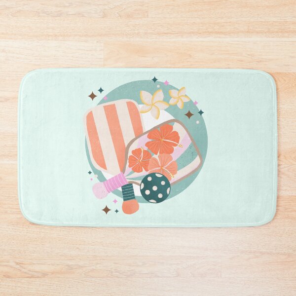 Item preview, Tropical Pickleball Paddles - Retro Bubble Badge designed and sold by Home Cyn Home.