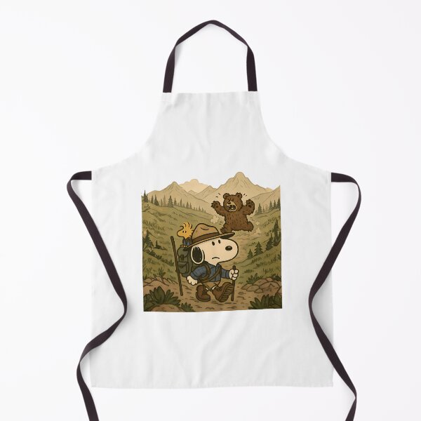 Item preview, Snoopy Hiking  Vintage Wilderness Art With  Bear Chase designed and sold by PlasticandyShop.