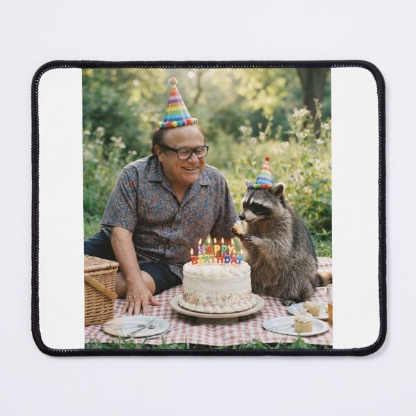 Item preview, Danny devito raccoon picnic llamas animal pet nature meme memes funny parody christmas birthday designed and sold by CheeseBlueprint.
