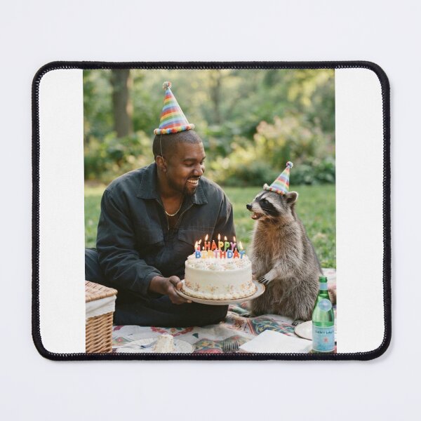 Item preview, Kanye west raccoon picnic llamas animal pet nature meme memes funny parody christmas birthday designed and sold by CheeseBlueprint.