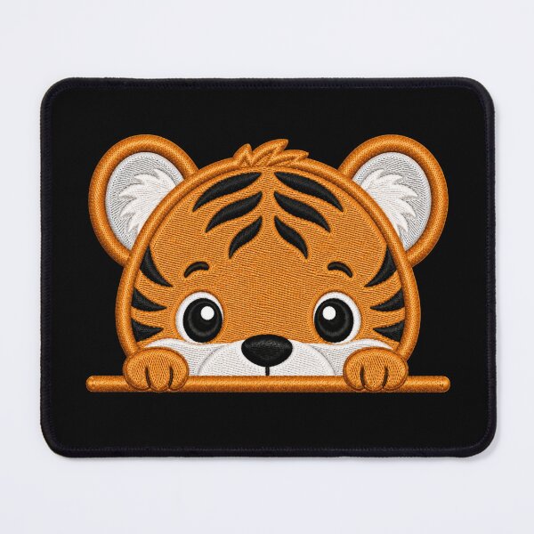 Item preview, Cute Baby Tiger Peek Embroidery Illustration designed and sold by ColorSplash123.