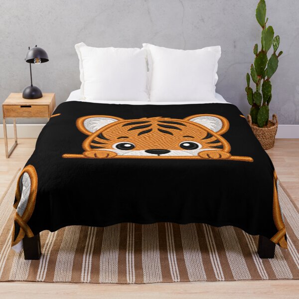 Item preview, Cute Baby Tiger Peek Embroidery Illustration designed and sold by ColorSplash123.