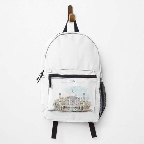 Item preview, India Taj Mahal Vintage Travel Poster Minimal Watercolor designed and sold by Sketchbook Studio by Aqsaa.