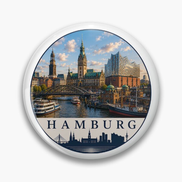 Item preview, Hamburg Germany Harbor Skyline Souvenir designed and sold by Beyond Destinations.