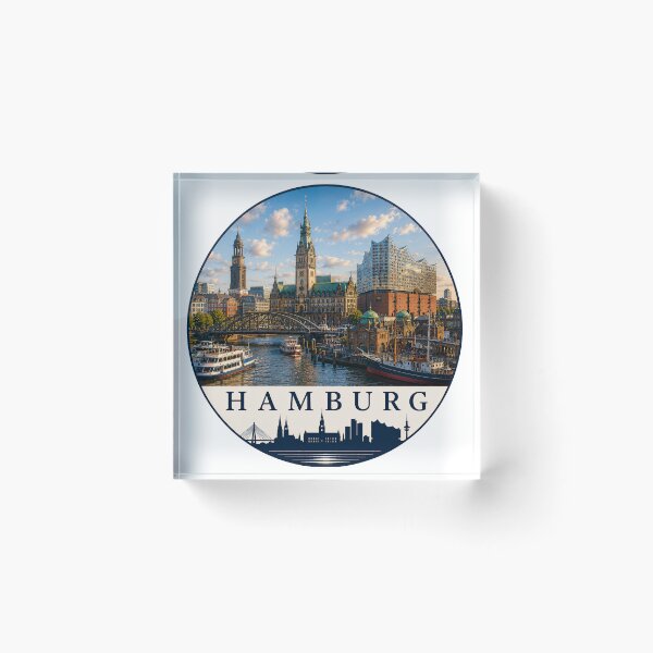 Item preview, Hamburg Germany Harbor Skyline Souvenir designed and sold by Beyond Destinations.