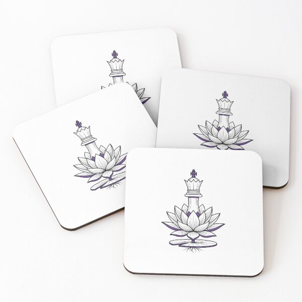 Item preview, Chess Queen and Water Lily - Fine Line Graphic designed and sold by MissoStudio.