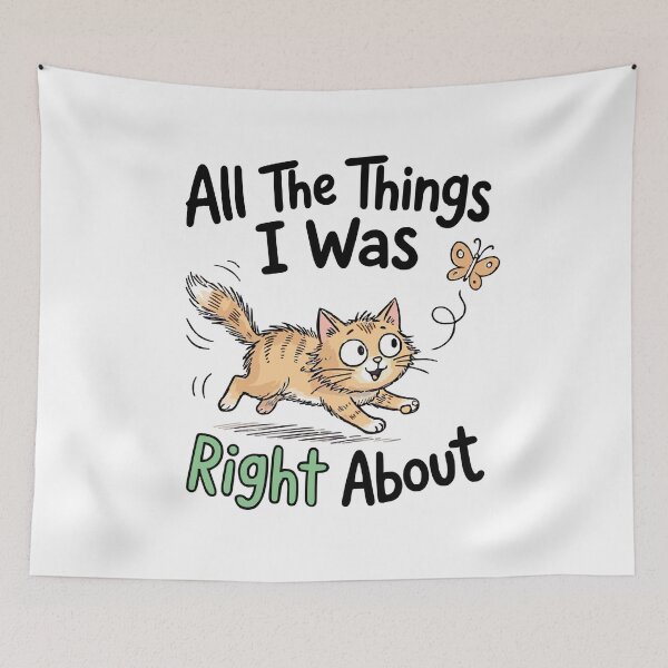 Item preview, All The Things I Was Right About Cute Cat Chasing Butterfly classic t-shirt designed and sold by pawsome purrfect.
