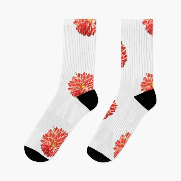 Item preview, Dahlia Red Pink Coral Dahlia For Bringing Positive Vibes and Strength To Oneself and The World White Background designed and sold by BOKEbyTC.