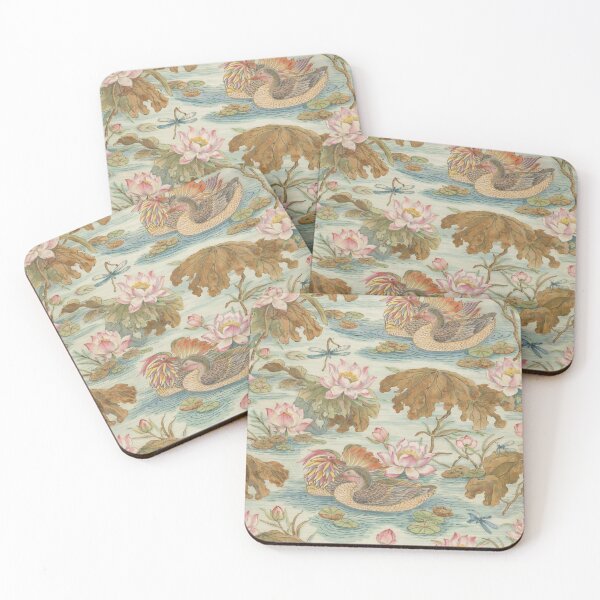 Item preview, Lotus Pond Chinoiserie – Smooth Vegan Leather Watercolor Design designed and sold by LuxuryApparels.