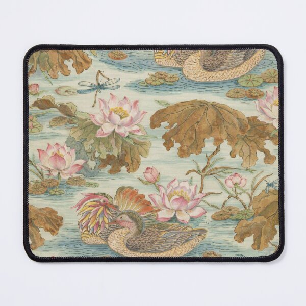 Item preview, Lotus Pond Chinoiserie – Smooth Vegan Leather Watercolor Design designed and sold by LuxuryApparels.