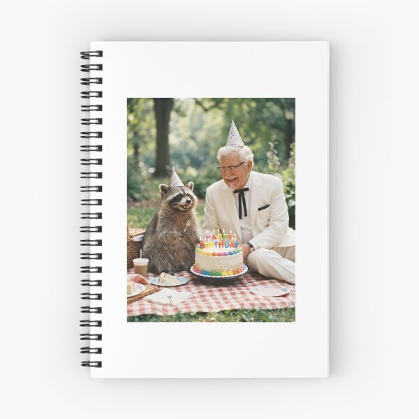 Item preview, Colonel sanders raccoon picnic llamas animal pet nature meme memes funny parody christmas birthday  designed and sold by CheeseBlueprint.