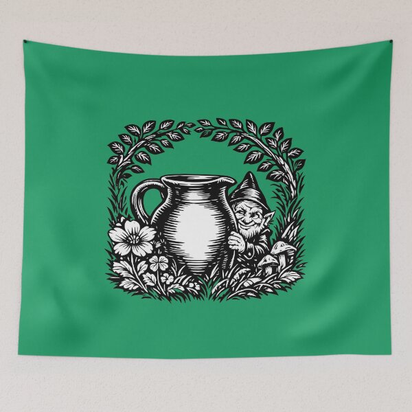 Item preview, Mischievous Leprechaun Behind the Jug designed and sold by taiche.