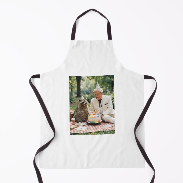 Item preview, Colonel sanders raccoon picnic llamas animal pet nature meme memes funny parody christmas birthday designed and sold by CheeseBlueprint.