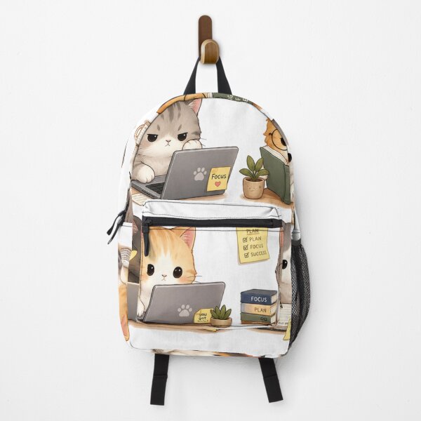 Item preview, Cute Kawaii Working Cat Laptop Glasses Office Study Aesthetic designed and sold by Rehnair.