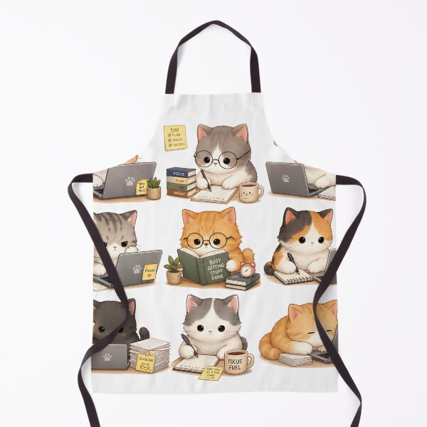 Item preview, Cute Kawaii Working Cat Laptop Glasses Office Study Aesthetic designed and sold by Rehnair.