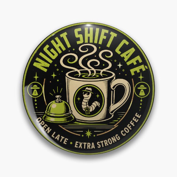 Item preview, Night Shift Worm Café Neon Coaster designed and sold by agearb.