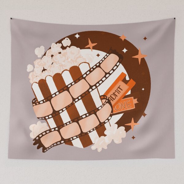 Item preview, Movie night retro bubble badge - sepia tones designed and sold by Home Cyn Home.
