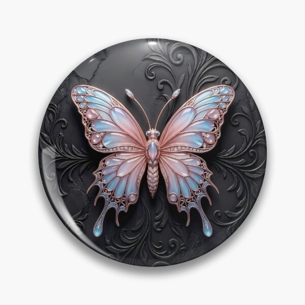 Item preview, Gothic Rose Gold Pink and Light Blue Butterfly Art designed and sold by LuisWorks.