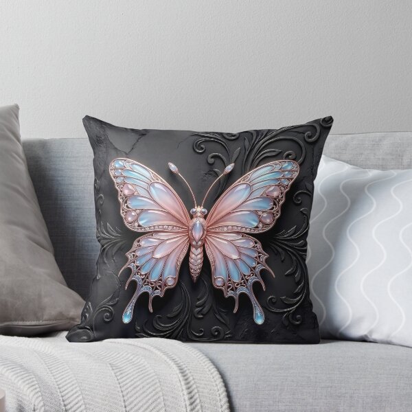 Item preview, Gothic Rose Gold Pink and Light Blue Butterfly Art designed and sold by LuisWorks.