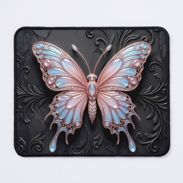 Item preview, Gothic Rose Gold Pink and Light Blue Butterfly Art designed and sold by LuisWorks.