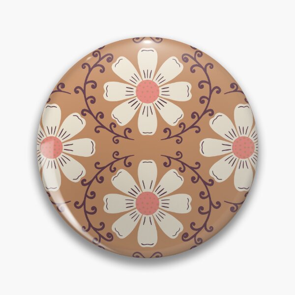 Item preview, Daisy Vine - Cream and Pink on Warm Toffee designed and sold by artistmaria.