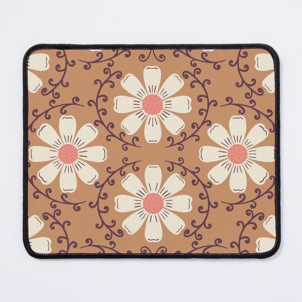 Item preview, Daisy Vine - Cream and Pink on Warm Toffee designed and sold by artistmaria.