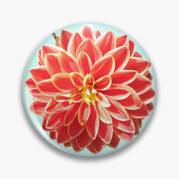 Item preview, Dahlia Red Pink Coral Dahlia For Bringing Positive Vibes and Strength To Oneself and The World Light Turquoise Background designed and sold by BOKEbyTC.