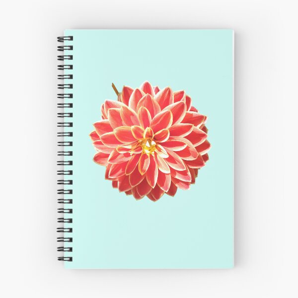 Item preview, Dahlia Red Pink Coral Dahlia For Bringing Positive Vibes and Strength To Oneself and The World Light Turquoise Background designed and sold by BOKEbyTC.