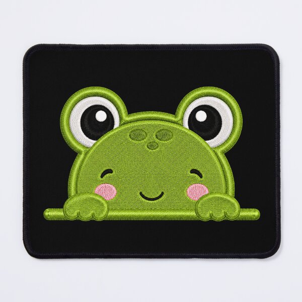 Item preview, Cute Baby Frog Peek Embroidery Illustration designed and sold by ColorSplash123.
