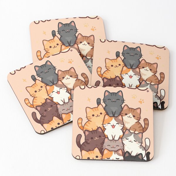 Item preview, Cute Cute Kitties Stack - Kawaii Cats & Kittens Cute Animal Pattern designed and sold by BLUESKY11a.