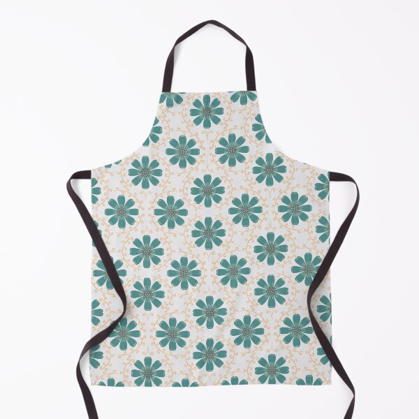 Item preview, Daisy Vine - Deep Teal and Sand Gold on Off-White designed and sold by artistmaria.
