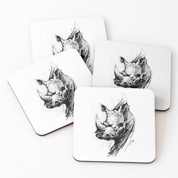 Item preview, Rhinoceros Pen Drawing designed and sold by amidst-no-whale.